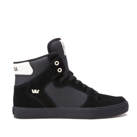 Supra Mens VAIDER Black/Off White/black High Top Shoes | CA-57829